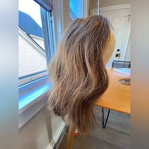 💯 18” REMY GOLDEN BROWN THICK WAVY HUMAN HAIR WIG MONOFILAMENT COMB ATTACHMENT - Picture 2 of 16